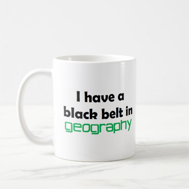 Geographie schwarzer Gürtel Kaffeetasse (Links)