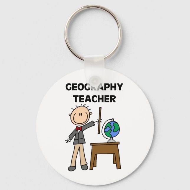 GEOGRAPHY LEHRER Tshirts und Geschenke Schlüsselanhänger (Vorderseite)