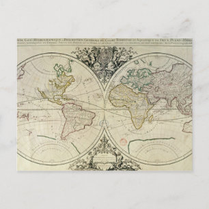 Geohydrografisches Mappamonde Postkarte
