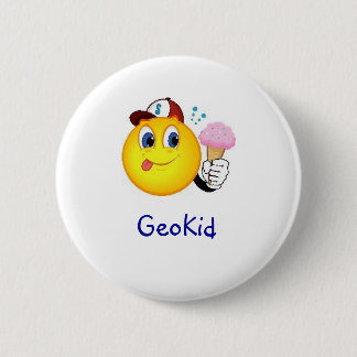 GeoKid Junge mit Eiscreme Geocaching Swag-Button Button