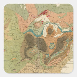 Geol Map USA Quadratischer Aufkleber