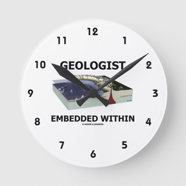 Geologe, eingebettet in (Fördergebiet) Runde Wanduhr (Vorderseite)