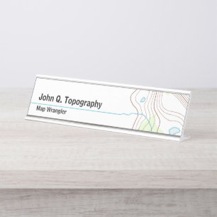Geologe, Kartograph-topographische Karte Schreibtischnamensplakette