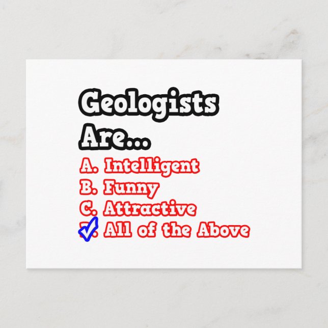 Geologe Quiz...Joke Postkarte (Vorderseite)
