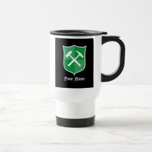 Geologen Kreuz Hammer und Schild Logo Reisebecher