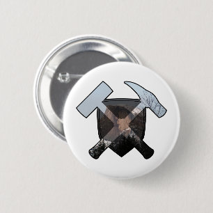 Geologenhammer und Half Dome Logo Button