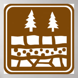 Geological Attraction Highway Sign Poster