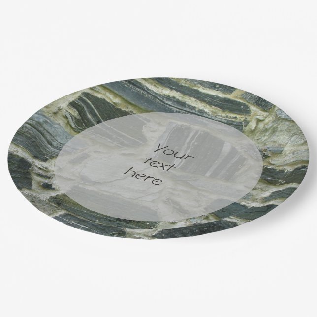 Geologie Altsteinstruktur Foto eines Textes Pappteller (Schrägansicht)