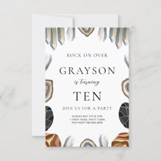 Géologie Anniversaire Invitation Rocks, Gems Cryst