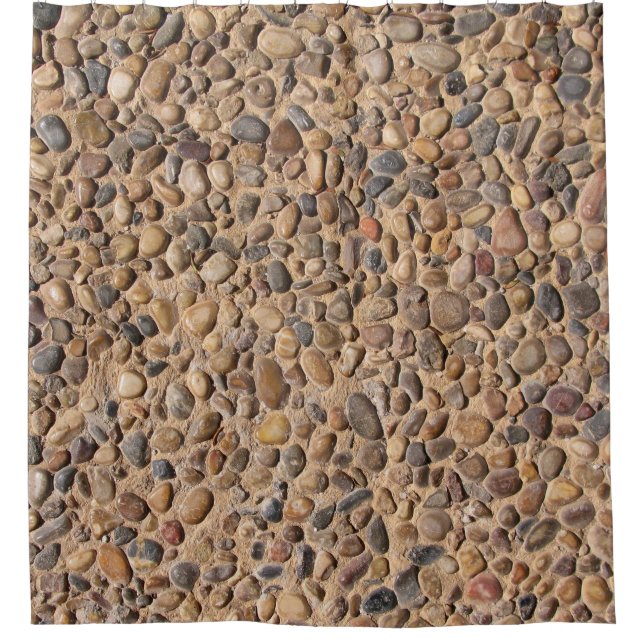 Geologie-dekorativer Kiesel entsteint Foto Duschvorhang (Vorderseite)