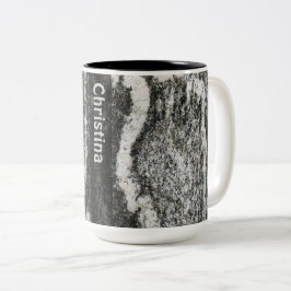 Geologie-Felsen-Beschaffenheit mit irgendeinem Zweifarbige Tasse
