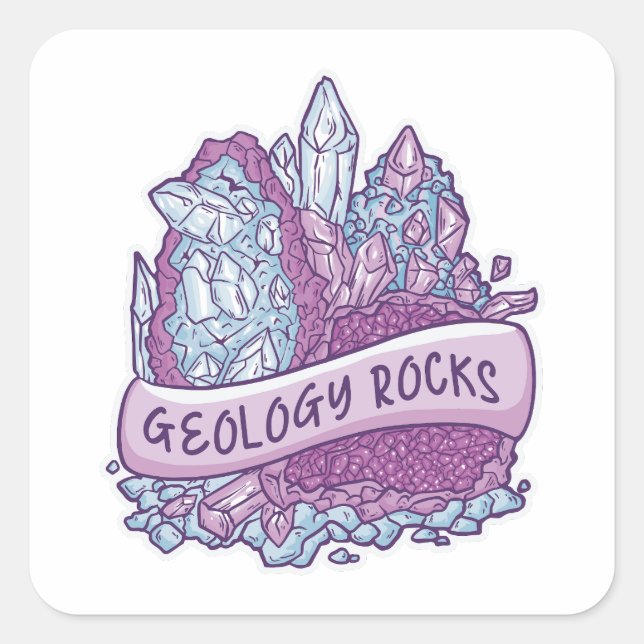 Geologie-Felsen-Einladung Quadratischer Aufkleber (Vorderseite)