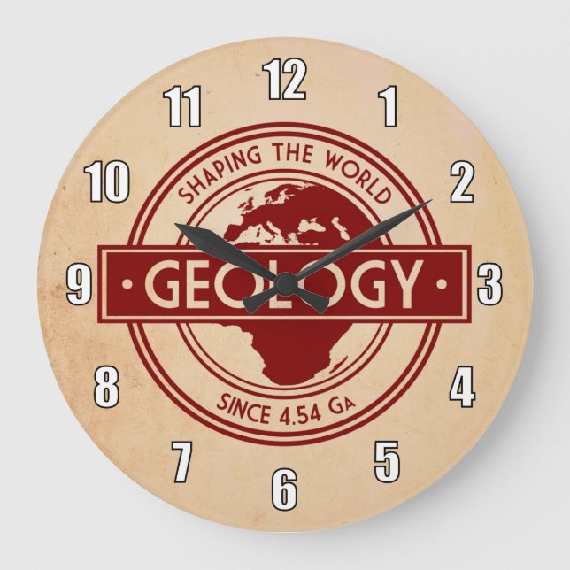 Geologie - Gestaltung des Weltlogos (Europa/Afrika Große Wanduhr (Vorderseite)