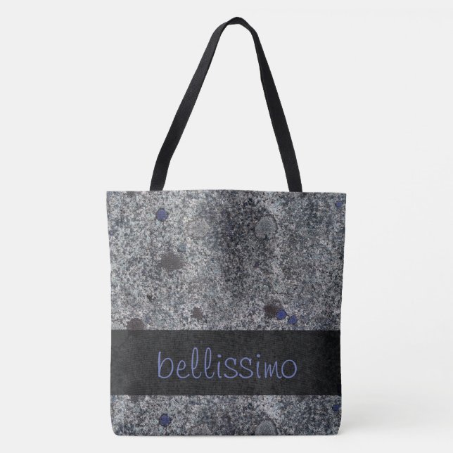 Geologie-Granit-Grau mit Blau führt jeden Tasche (Vorderseite)