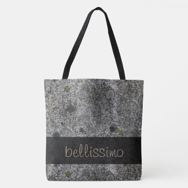 Geologie-Granit-Grau mit Moos führt jeden Tasche (Vorderseite)