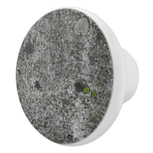 Geologie-grauer Granit mit Moos Keramikknauf