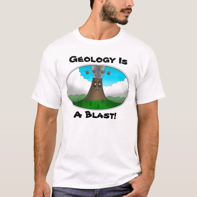 Geologie ist ein Blast! Angry Volcano T-Shirt (Vorderseite)