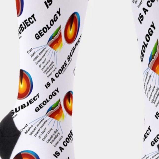 Geologie ist ein Kernfach der Erdkunde Socken ("Geology Is A Core Subject" socks for any geologist or earth scientist featuring Earth's layers)