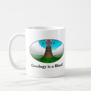 Geologie ist großartig! Cartoon-Vulkan Kaffeetasse