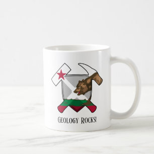 "Geologie ist großartig" Kalifornisches Bärenflagg Kaffeetasse