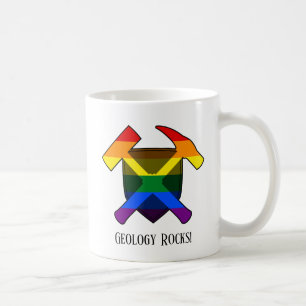 "Geologie ist super" LGBT-Regenbogenflagge Hammer- Kaffeetasse