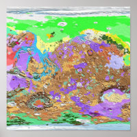 Geologie-Karte der Mars-Poster