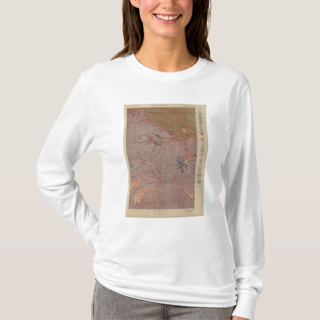Geologie-Karte, nationales Teil Yellowstone, T-Shirt (Vorderseite)