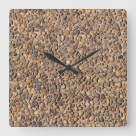 Geologie-Kiesel schaukelt Natur-Foto Quadratische Wanduhr