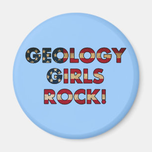 Geologie-Mädchen-Felsen! (USA-Flagge) Magnet