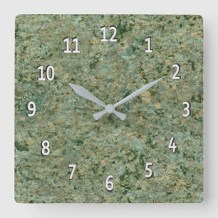 Geologie-Natur-Foto-Grün-Felsen-Beschaffenheit Quadratische Wanduhr