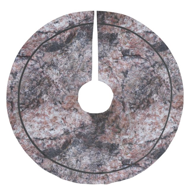 Geologie-Pinkish Felsen-Beschaffenheit Polyester Weihnachtsbaumdecke (Vorderseite)