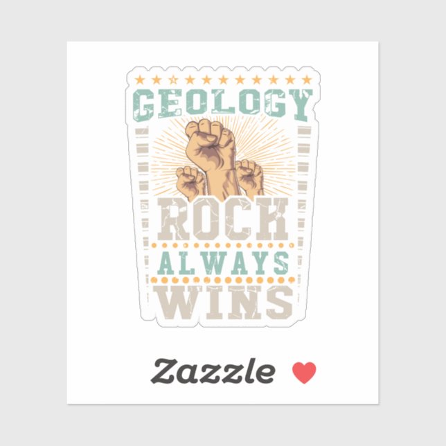 Geologie Rock gewinnt immer Aufkleber (Blatt)