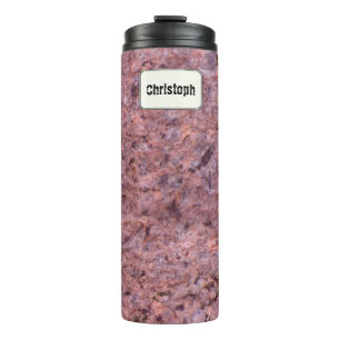 Geologie-rosa Felsen-Beschaffenheits-individueller Thermosbecher