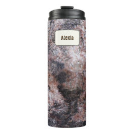 Geologie-rosa Felsen-Beschaffenheits-individueller Thermosbecher