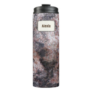 Geologie-rosa Felsen-Beschaffenheits-individueller Thermosbecher
