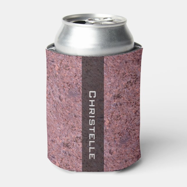 Geologie Rosa Rock Textur mit Namen Dosenkühler (Kanne Vorderseite)
