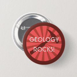 Geologie-Steine! Hammer-Abzeichen Button