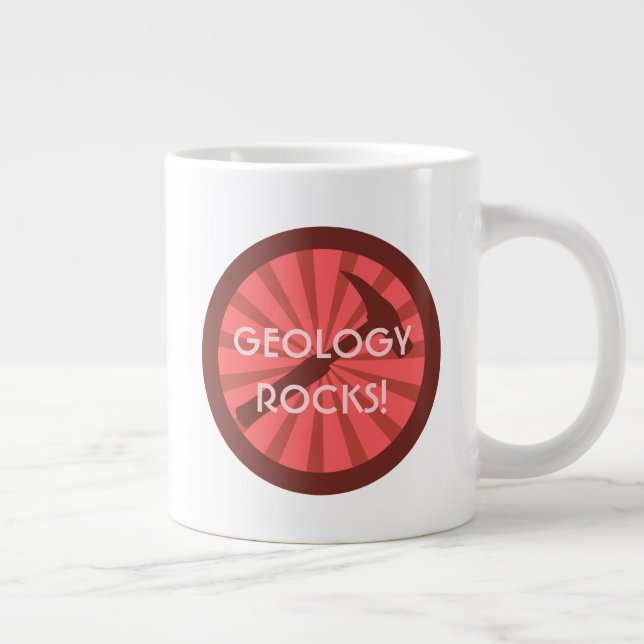 Geologie-Steine! Hammer-Abzeichen Jumbo-Tasse (Rechts)