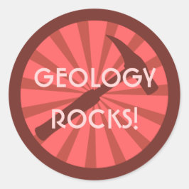 Geologie-Steine! Hammer-Abzeichen Runder Aufkleber