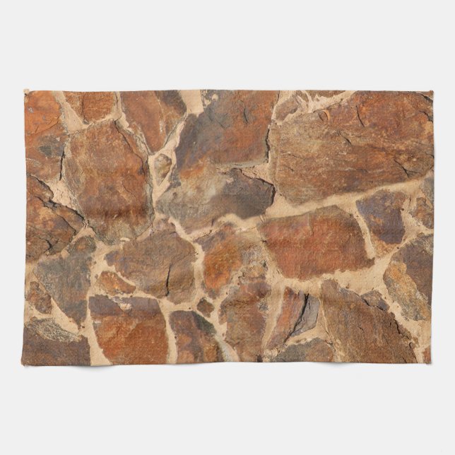 Geologie-Steinwand-Struktur-Foto-warmes Goldenes Küchentuch (Horizontal)