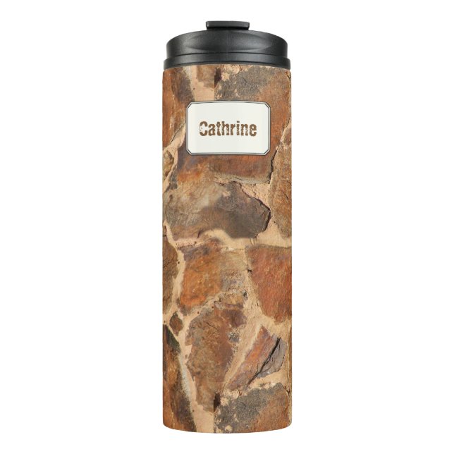 Geologie-Steinwand-Struktur-individueller Name Thermosbecher (Vorderseite)