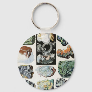 Geologie Vintager Mineralien Schlüsselanhänger