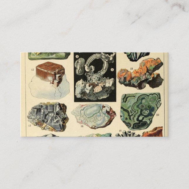 Geologie Vintager Mineralien Visitenkarte (Vorderseite)