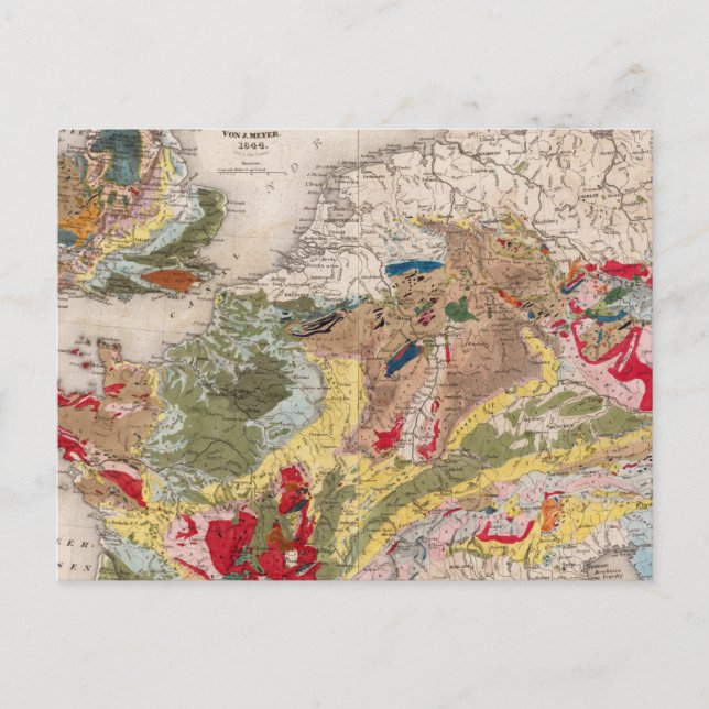 Geologie von Europa Postkarte (Vorderseite)