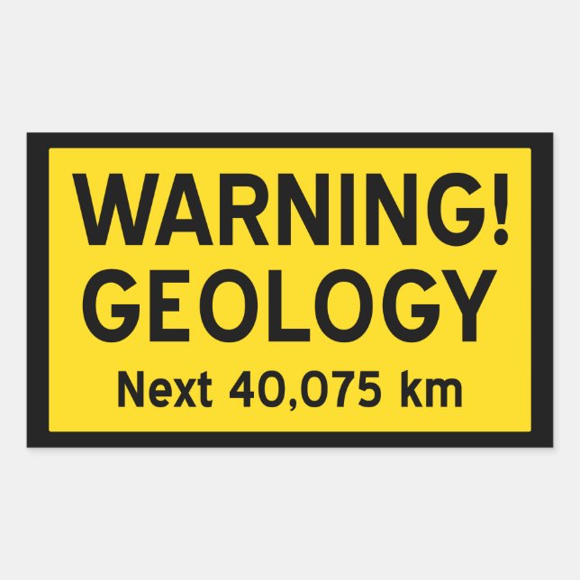 Geologie-Warnzeichen (metrisch) Rechteckiger Aufkleber (Vorderseite)