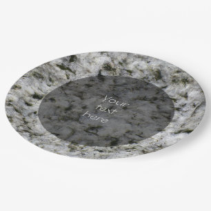 Geologie Weißer Granitfelsen Textur beliebiger Tex Pappteller