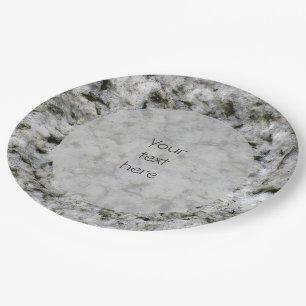 Geologie Weißer Granitfelsen Textur jeder Text Pappteller