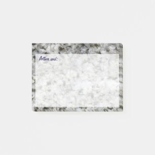 Geologie Weißer Granitfelsen Textur mit Text Post-it Klebezettel