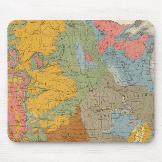 Geologische Karte der USA Mousepad (Vorne)