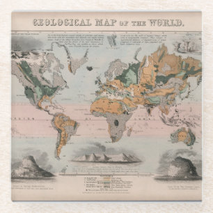 Geologische Karte der Welt Glasuntersetzer